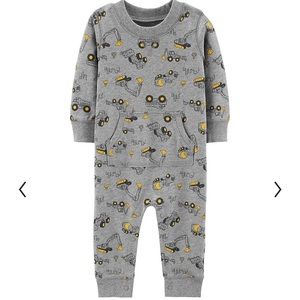 Baby Boy Carter's Construction Truck French Terry Jumpsuit